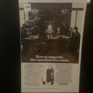 Vintage 1980 Sony How To Separate The Men From The Noise Ad Advertisement